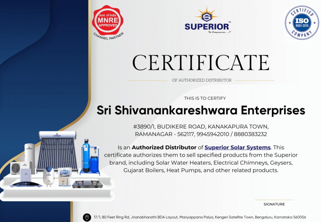 Superior Solar Dealer Certificate