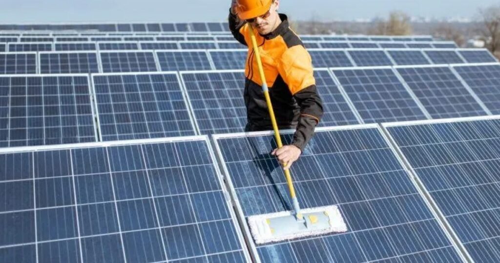 Solar rooftop panel cleaning for improved system efficiency