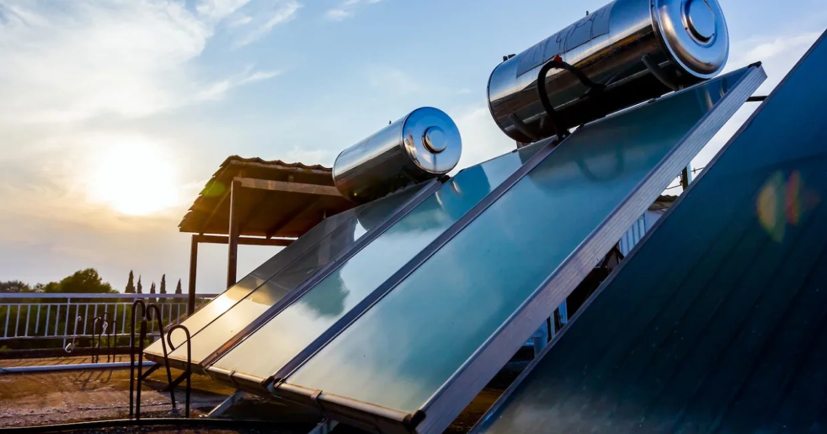 Solar water heater system installed on rooftop by trusted solar company in Bangalore