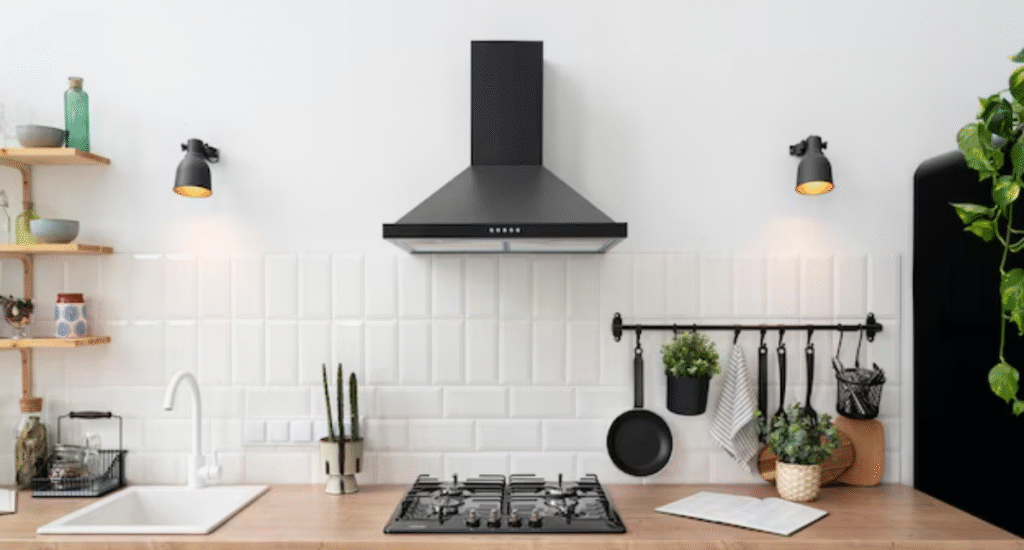 Kitchen chimney improving indoor air quality by removing smoke and grease